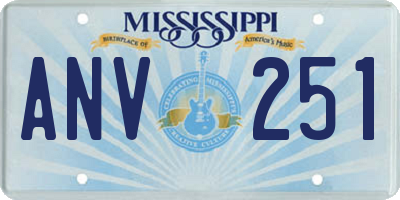 MS license plate ANV251