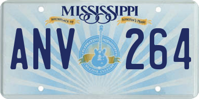 MS license plate ANV264