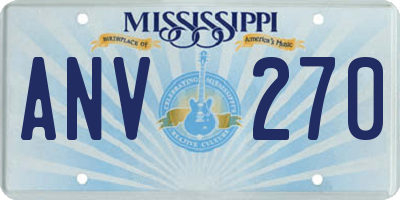 MS license plate ANV270