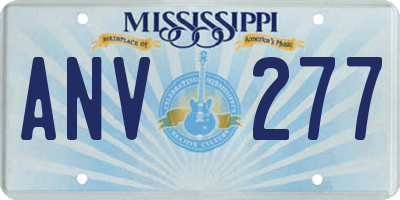 MS license plate ANV277