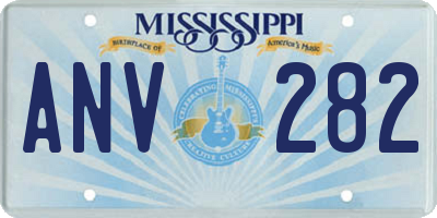 MS license plate ANV282