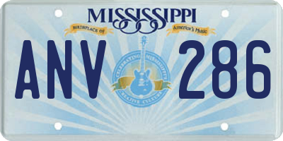 MS license plate ANV286