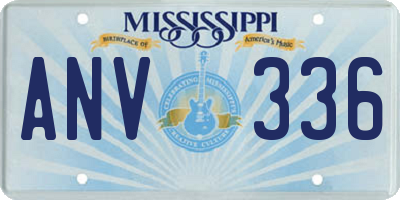 MS license plate ANV336