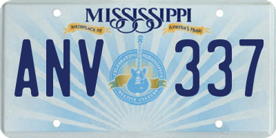 MS license plate ANV337