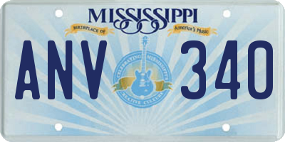 MS license plate ANV340