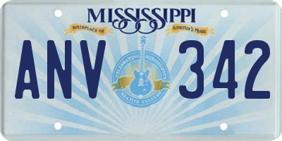 MS license plate ANV342