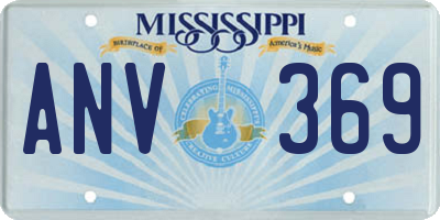 MS license plate ANV369