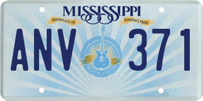 MS license plate ANV371