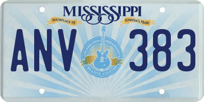 MS license plate ANV383