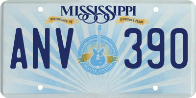 MS license plate ANV390