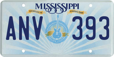MS license plate ANV393