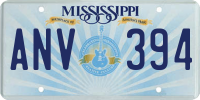 MS license plate ANV394
