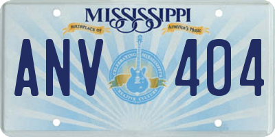 MS license plate ANV404
