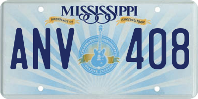 MS license plate ANV408