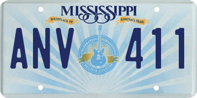 MS license plate ANV411