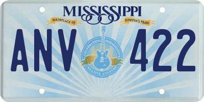 MS license plate ANV422