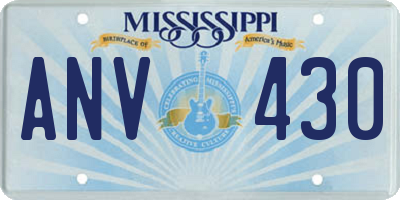 MS license plate ANV430