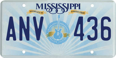 MS license plate ANV436