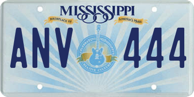 MS license plate ANV444