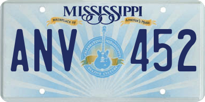 MS license plate ANV452