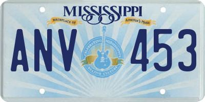 MS license plate ANV453