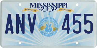 MS license plate ANV455