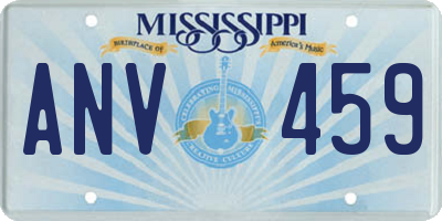 MS license plate ANV459