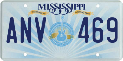 MS license plate ANV469
