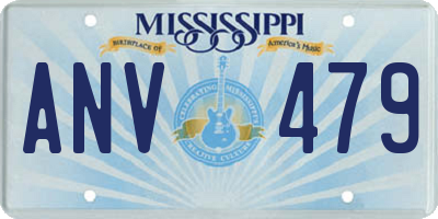 MS license plate ANV479