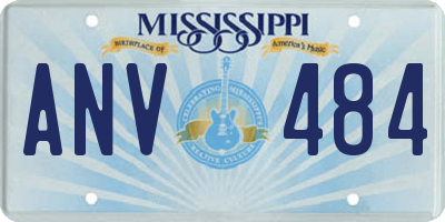 MS license plate ANV484