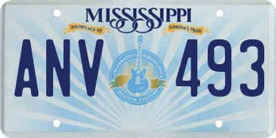 MS license plate ANV493