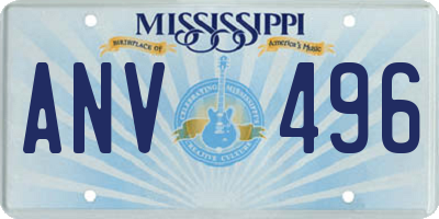 MS license plate ANV496