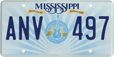 MS license plate ANV497
