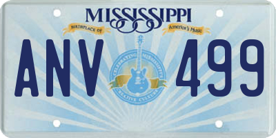 MS license plate ANV499