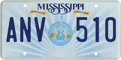 MS license plate ANV510
