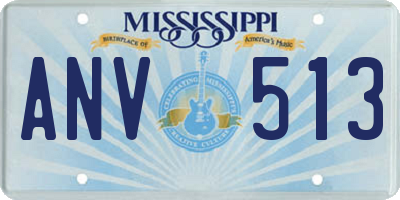 MS license plate ANV513
