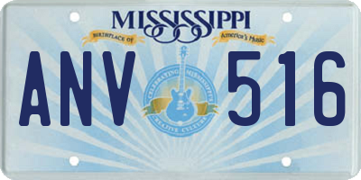 MS license plate ANV516