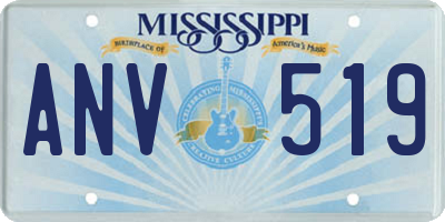 MS license plate ANV519