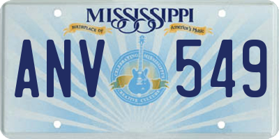 MS license plate ANV549