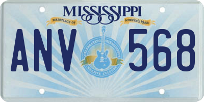 MS license plate ANV568