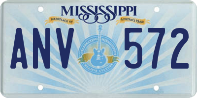 MS license plate ANV572