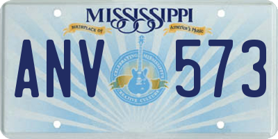 MS license plate ANV573