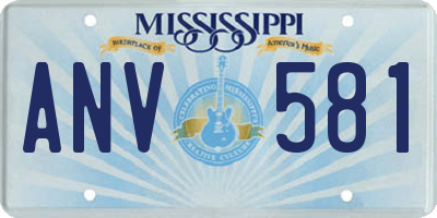 MS license plate ANV581