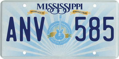 MS license plate ANV585