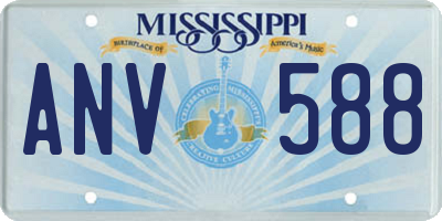 MS license plate ANV588