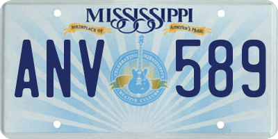 MS license plate ANV589