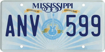 MS license plate ANV599