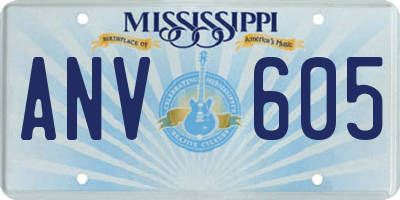 MS license plate ANV605