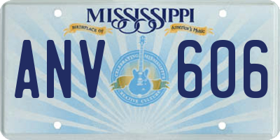 MS license plate ANV606
