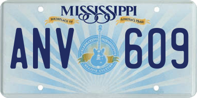 MS license plate ANV609